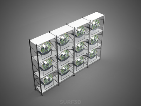 VERTICAL SHELF RACK TRAY ROTARY HYDROPONIC PLANT GARDEN TOWER 3D 模型