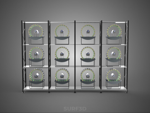 VERTICAL SHELF RACK TRAY ROTARY HYDROPONIC PLANT GARDEN TOWER 3D 模型