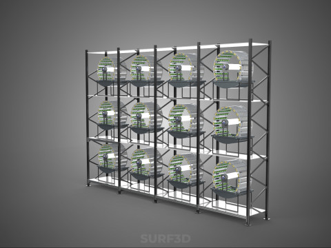 VERTICAL SHELF RACK TRAY ROTARY HYDROPONIC PLANT GARDEN TOWER 3D 模型