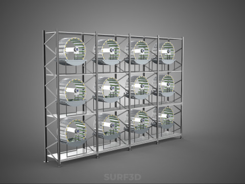 VERTICAL SHELF RACK TRAY ROTARY HYDROPONIC PLANT GARDEN TOWER 3D 模型