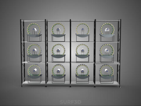 VERTICAL SHELF RACK TRAY ROTARY HYDROPONIC PLANT GARDEN TOWER 3D 模型