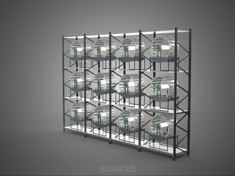 VERTICAL SHELF RACK TRAY ROTARY HYDROPONIC PLANT GARDEN TOWER 3D 模型