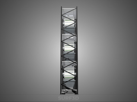 VERTICAL SHELF RACK TRAY ROTARY HYDROPONIC PLANT GARDEN TOWER 3D 模型