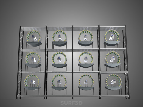 VERTICAL SHELF RACK TRAY ROTARY HYDROPONIC PLANT GARDEN TOWER 3D 模型