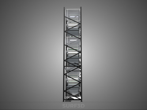 VERTICAL SHELF RACK TRAY ROTARY HYDROPONIC PLANT GARDEN TOWER 3D 模型