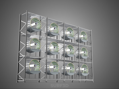 VERTICAL SHELF RACK TRAY ROTARY HYDROPONIC PLANT GARDEN TOWER 3D 模型
