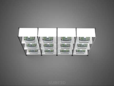 VERTICAL SHELF RACK TRAY ROTARY HYDROPONIC PLANT GARDEN TOWER 3D 模型