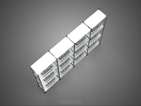 VERTICAL SHELF RACK TRAY ROTARY HYDROPONIC PLANT GARDEN TOWER 3D 模型