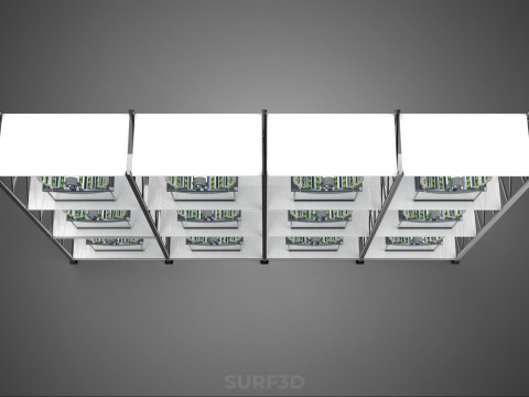 VERTICAL SHELF RACK TRAY ROTARY HYDROPONIC PLANT GARDEN TOWER 3D 模型