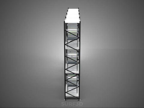 VERTICAL SHELF RACK TRAY ROTARY HYDROPONIC PLANT GARDEN TOWER 3D 模型