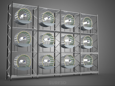 VERTICAL SHELF RACK TRAY ROTARY HYDROPONIC PLANT GARDEN TOWER 3D 模型