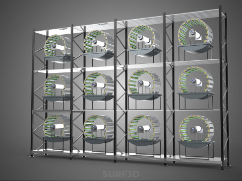 VERTICAL SHELF RACK TRAY ROTARY HYDROPONIC PLANT GARDEN TOWER 3D 模型