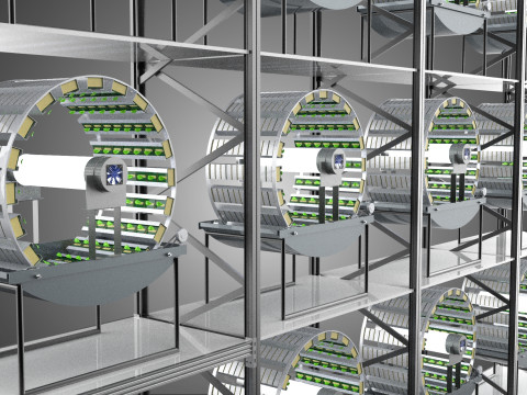 VERTICAL SHELF RACK TRAY ROTARY HYDROPONIC PLANT GARDEN TOWER 3D 模型