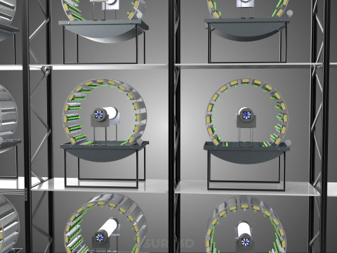 VERTICAL SHELF RACK TRAY ROTARY HYDROPONIC PLANT GARDEN TOWER 3D 模型