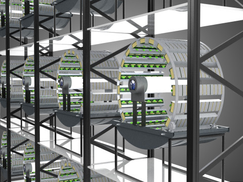 VERTICAL SHELF RACK TRAY ROTARY HYDROPONIC PLANT GARDEN TOWER 3D 模型