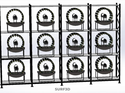 VERTICAL SHELF RACK TRAY ROTARY HYDROPONIC PLANT GARDEN TOWER 3D 模型