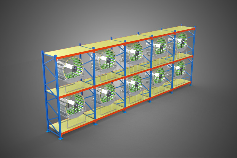 ARRAY ROW SHELF RACK TRAY ROTARY HYDROPONIC PLANT GARDEN TOWER 3D Modell .c4d .max .obj .3ds .fbx .stl .blend
