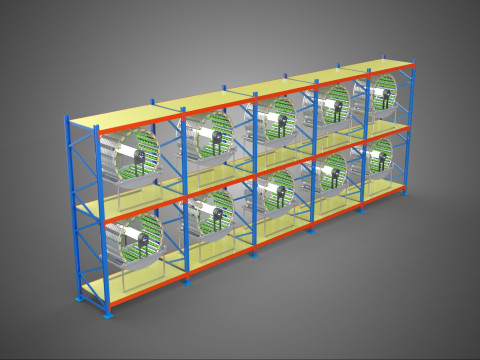ARRAY ROW SHELF RACK TRAY ROTARY HYDROPONIC PLANT GARDEN TOWER Modèle 3D