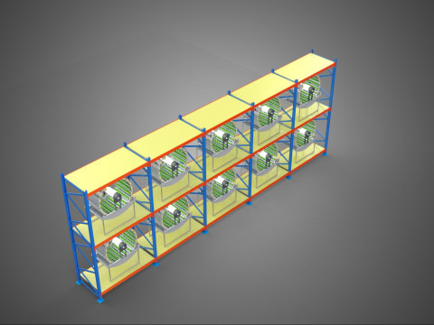 ARRAY ROW SHELF RACK TRAY ROTARY HYDROPONIC PLANT GARDEN TOWER 3D Modell