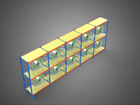 ARRAY ROW SHELF RACK TRAY ROTARY HYDROPONIC PLANT GARDEN TOWER 3D Model
