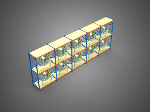 ARRAY ROW SHELF RACK TRAY ROTARY HYDROPONIC PLANT GARDEN TOWER 3D Modell