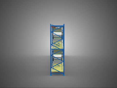 ARRAY ROW SHELF RACK TRAY ROTARY HYDROPONIC PLANT GARDEN TOWER 3D Modell