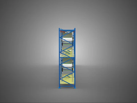 ARRAY ROW SHELF RACK TRAY ROTARY HYDROPONIC PLANT GARDEN TOWER 3D Model