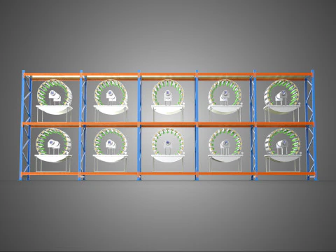 ARRAY ROW SHELF RACK TRAY ROTARY HYDROPONIC PLANT GARDEN TOWER 3D Model