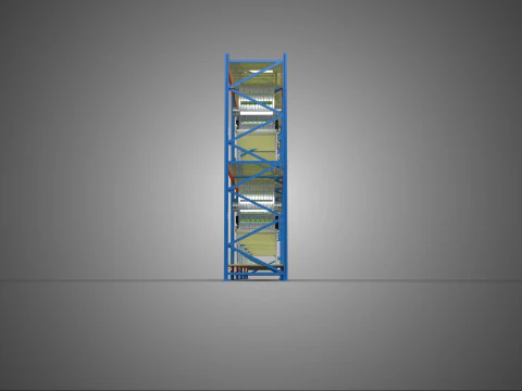 ARRAY ROW SHELF RACK TRAY ROTARY HYDROPONIC PLANT GARDEN TOWER 3D Model