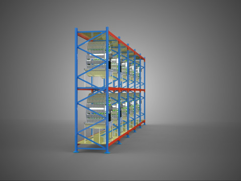 ARRAY ROW SHELF RACK TRAY ROTARY HYDROPONIC PLANT GARDEN TOWER 3D Modell
