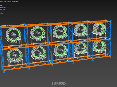 ARRAY ROW SHELF RACK TRAY ROTARY HYDROPONIC PLANT GARDEN TOWER 3D Modell