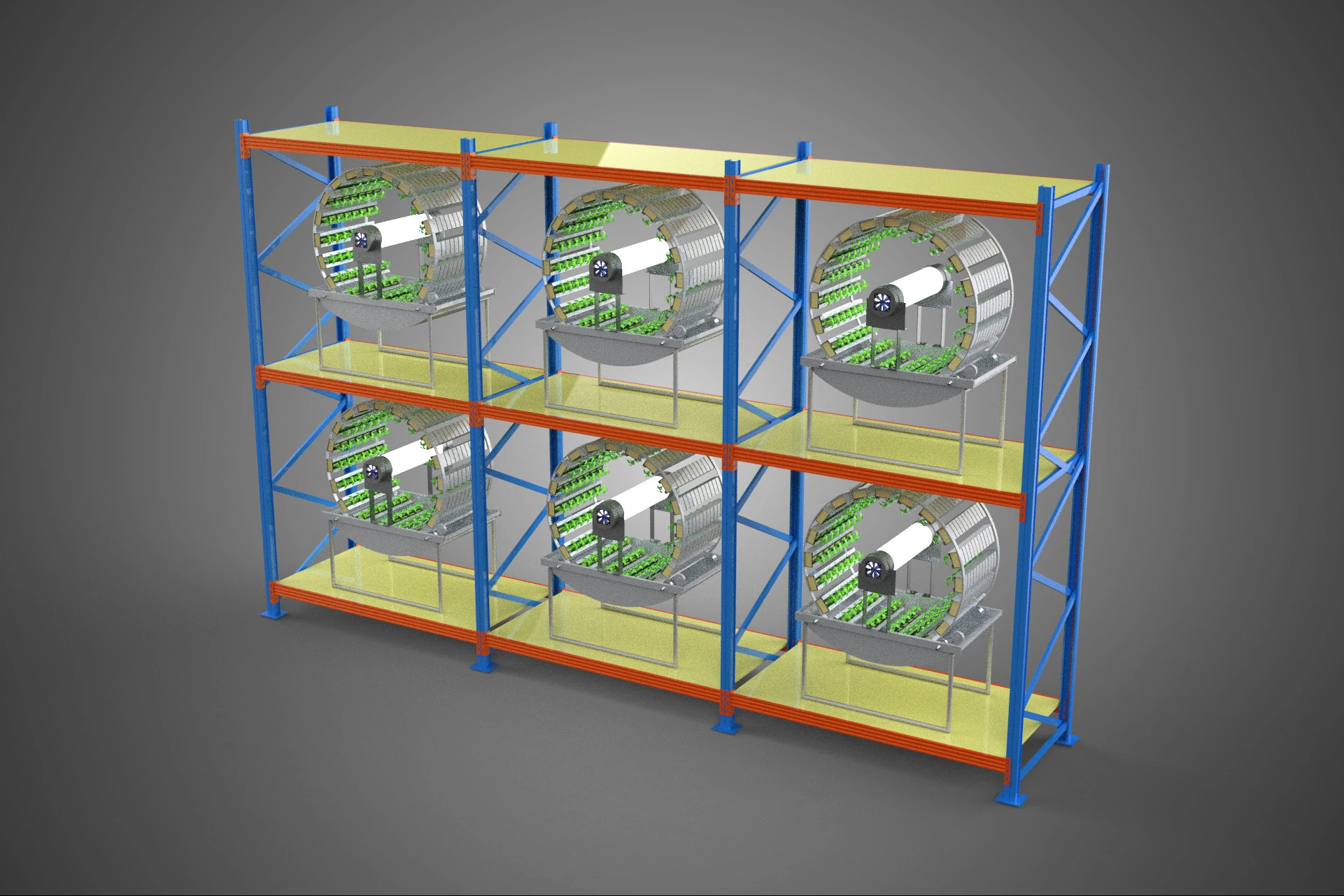 INDOOR ARRAY ROW SHELF RACK TRAY ROTARY HYDROPONIC PLANT GARDEN 3D Model .c4d .max .obj .3ds .fbx .stl .blend 