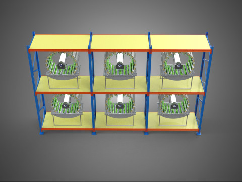 INDOOR ARRAY ROW SHELF RACK TRAY ROTARY HYDROPONIC PLANT GARDEN 3D 模型