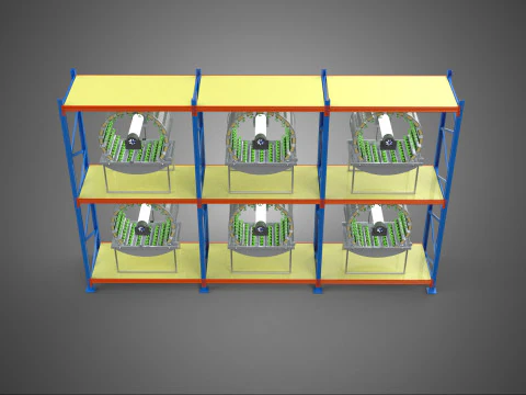 INDOOR ARRAY ROW SHELF RACK TRAY ROTARY HYDROPONIC PLANT GARDEN 3D Model