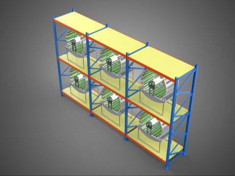 INDOOR ARRAY ROW SHELF RACK TRAY ROTARY HYDROPONIC PLANT GARDEN 3D 模型