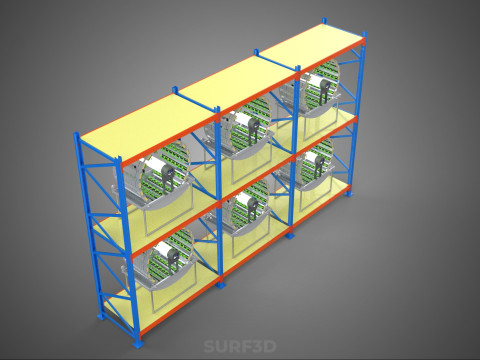 INDOOR ARRAY ROW SHELF RACK TRAY ROTARY HYDROPONIC PLANT GARDEN 3D 模型