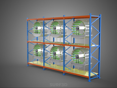 INDOOR ARRAY ROW SHELF RACK TRAY ROTARY HYDROPONIC PLANT GARDEN 3D 模型