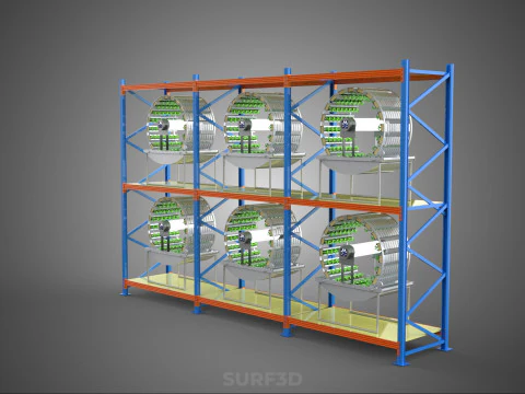 INDOOR ARRAY ROW SHELF RACK TRAY ROTARY HYDROPONIC PLANT GARDEN 3D Model
