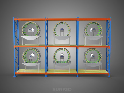 INDOOR ARRAY ROW SHELF RACK TRAY ROTARY HYDROPONIC PLANT GARDEN 3D 模型