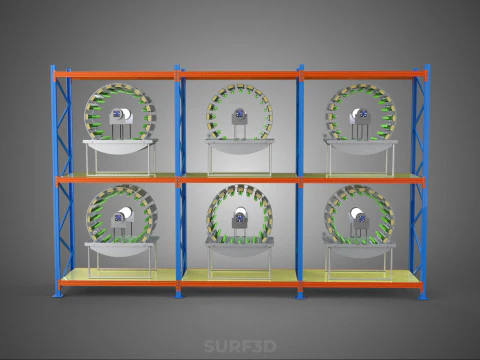 INDOOR ARRAY ROW SHELF RACK TRAY ROTARY HYDROPONIC PLANT GARDEN 3D Model