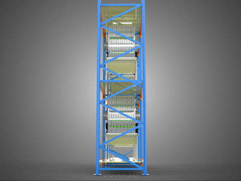 INDOOR ARRAY ROW SHELF RACK TRAY ROTARY HYDROPONIC PLANT GARDEN 3D 模型
