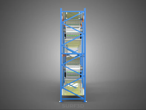 INDOOR ARRAY ROW SHELF RACK TRAY ROTARY HYDROPONIC PLANT GARDEN 3D Model