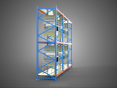 INDOOR ARRAY ROW SHELF RACK TRAY ROTARY HYDROPONIC PLANT GARDEN 3D 模型