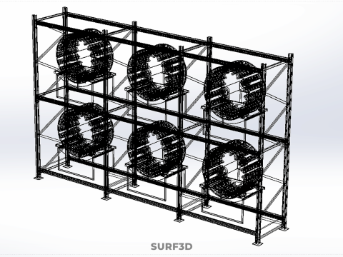 INDOOR ARRAY ROW SHELF RACK TRAY ROTARY HYDROPONIC PLANT GARDEN 3D 模型