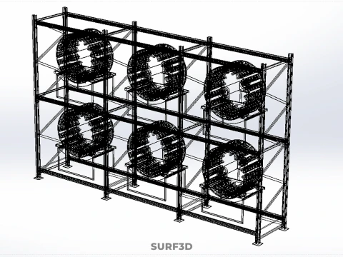INDOOR ARRAY ROW SHELF RACK TRAY ROTARY HYDROPONIC PLANT GARDEN 3D Model