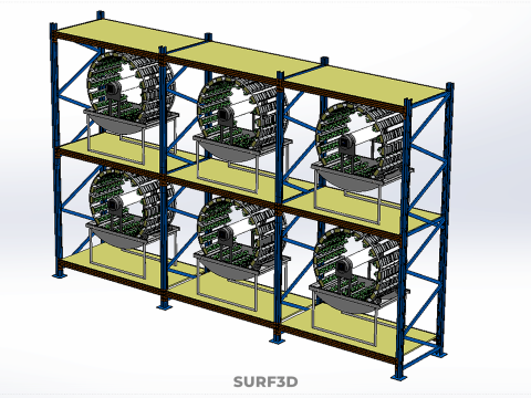INDOOR ARRAY ROW SHELF RACK TRAY ROTARY HYDROPONIC PLANT GARDEN 3D 模型
