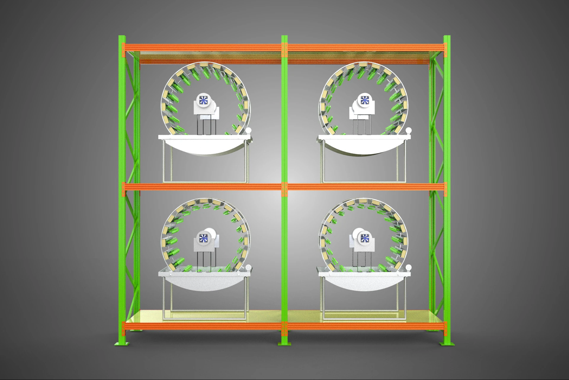 ROW ARRAY SHELF RACK TRAY ROTARY HYDROPONIC PLANT GARDEN INDOOR 3D Model .c4d .max .obj .3ds .fbx .stl .blend 