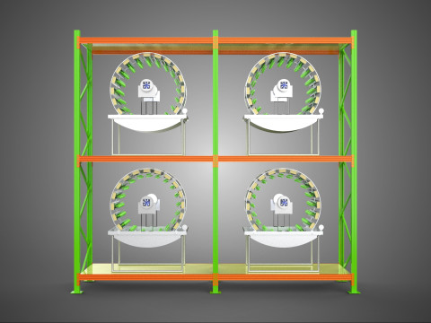 ROW ARRAY SHELF RACK TRAY ROTARY HYDROPONIC PLANT GARDEN INDOOR 3D 모델
