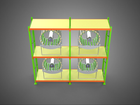 줄 배열 선반 랙 트레이 회전식 수경 식물 정원 실내 3D 모델