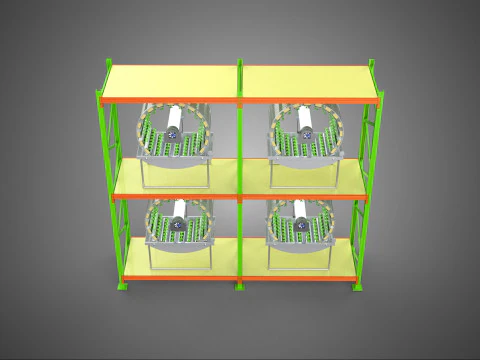 ROW ARRAY SHELF RACK TRAY ROTARY HYDROPONIC PLANT GARDEN INDOOR 3D Model